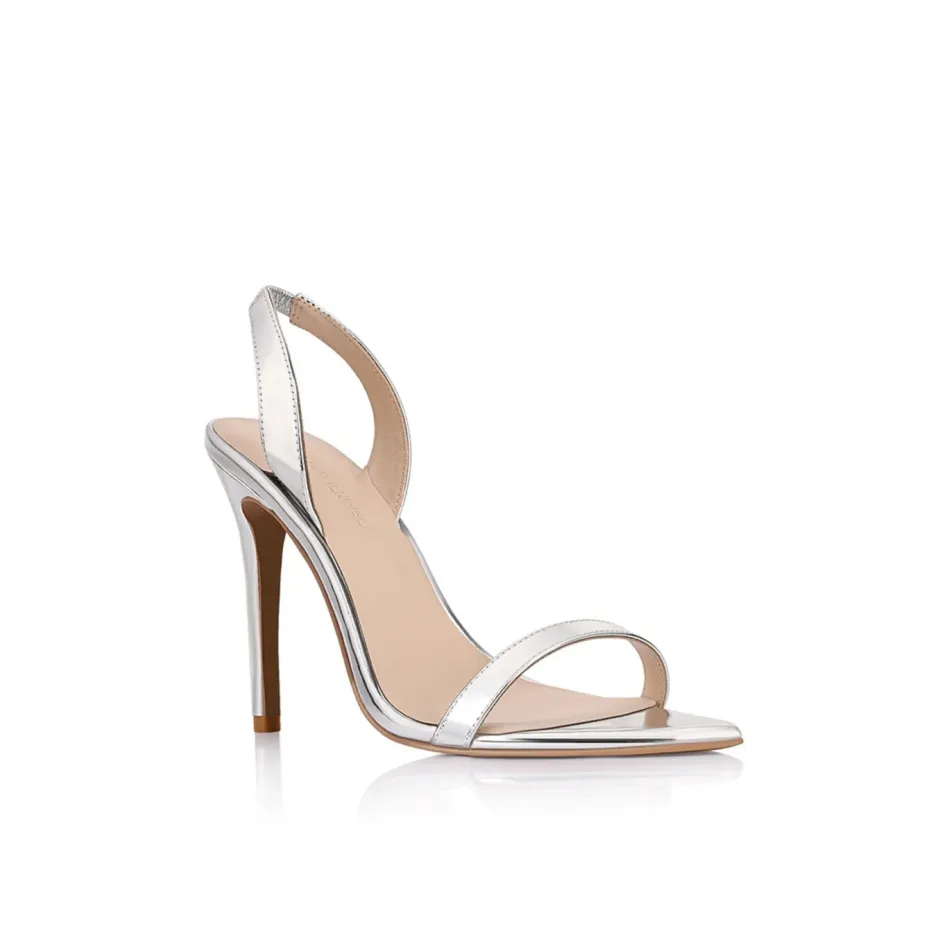 Discount - Cassie Sandal - Silver Metallic Patent Shoes