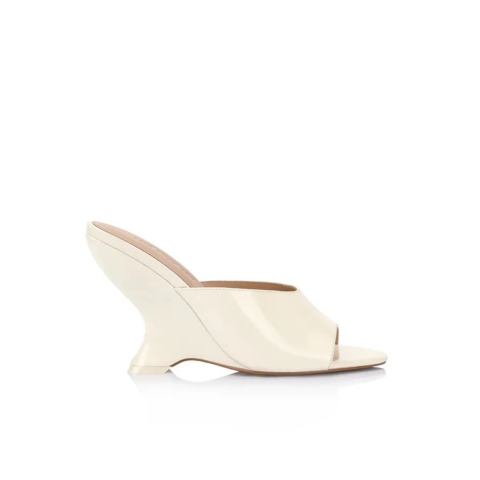Clearance - Martha Wedge Patent Leather - White Shoes