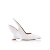New - Monique Wedge - White Leather Shoes