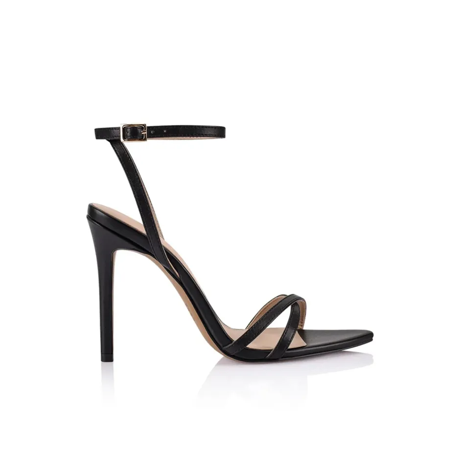 Discount - Paige Sandal - Black Leather Shoes