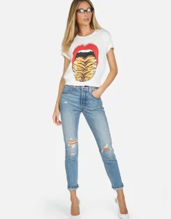 Online - Wolf Tiger Tongue Tee - Milk Animal Print | Graphic Tees