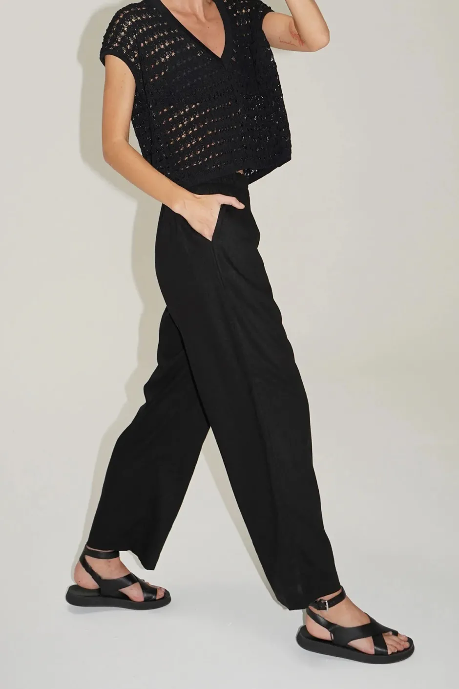 Best - Declan Linen Elastic Waist Pant - Multiple Colors Pants
