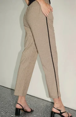 New - Kip Houndstooth Track Pant - Chestnut Houndstooth Pants