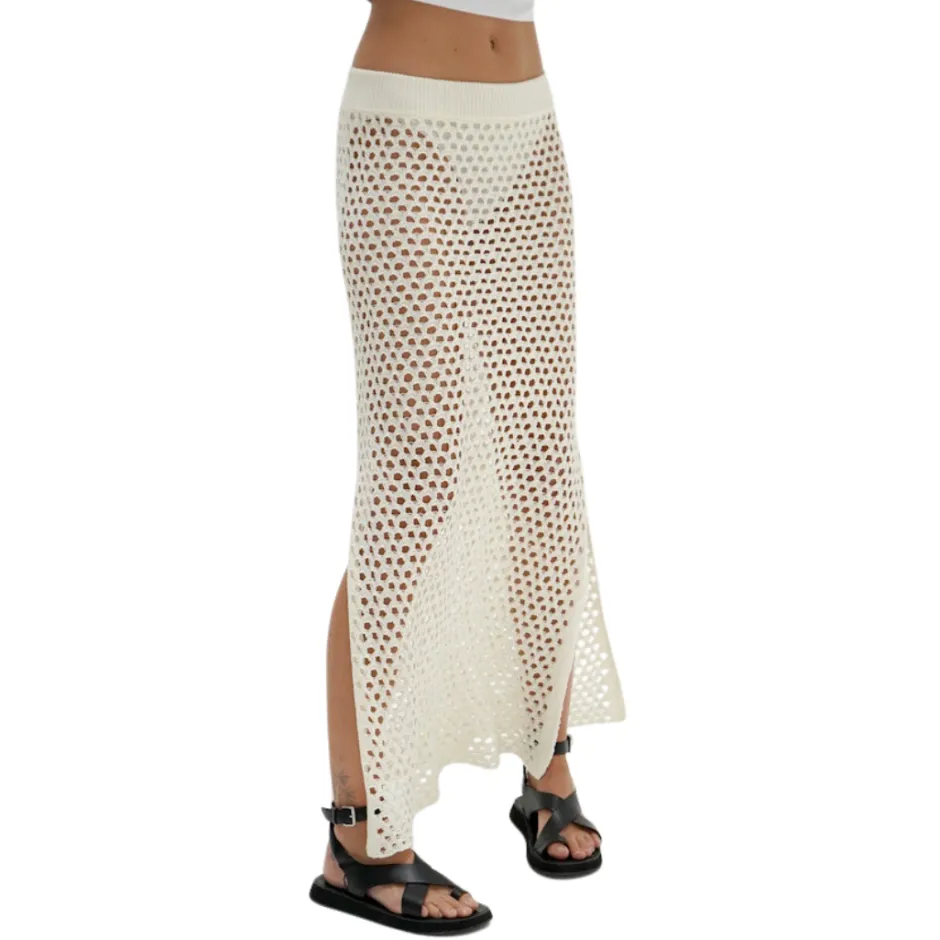 Fashion - Kyle Open Knit Skirt - Ivory Long Skirts