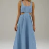 New - Lorelei Chambray Dress - Faded Blue Dresses | Long Dresses