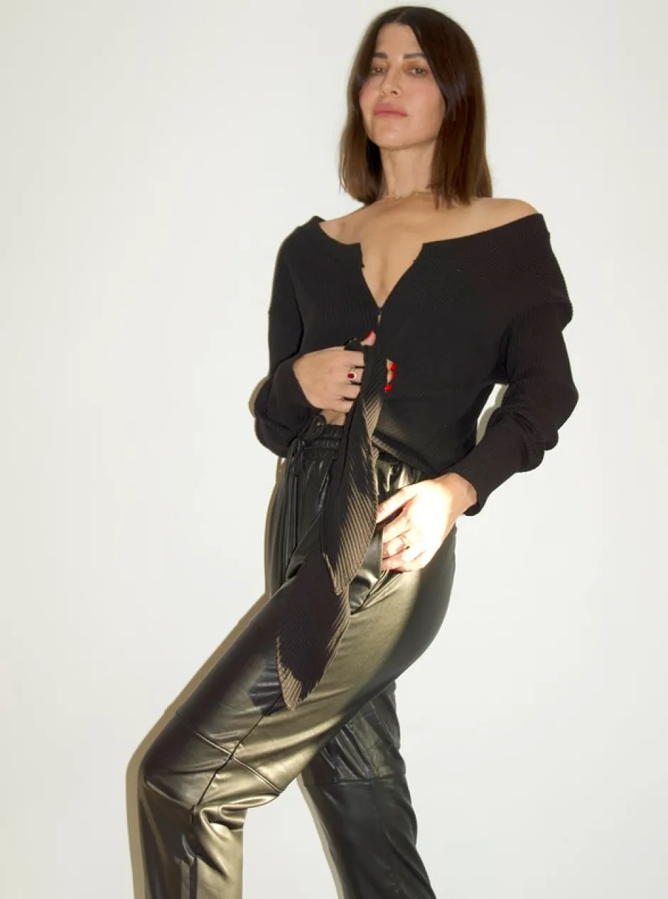Discount - Mica Tie Cardigan - Black Sweaters & Knits