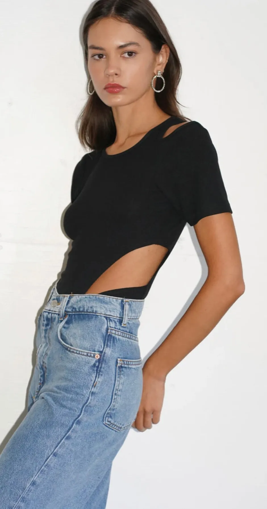 Hot - Teather Bodysuit - Black Bodysuits