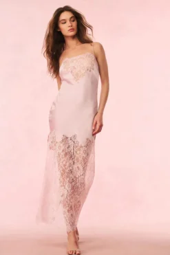 Online - Amarissa Lace Slip Dress - Pink Magnolia Midi | Midi Dresses