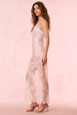 Online - Amarissa Lace Slip Dress - Pink Magnolia Midi | Midi Dresses