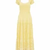 Clearance - Bisolet Eyelet Lace Maxi Dress - Citron Long Dresses | Dresses