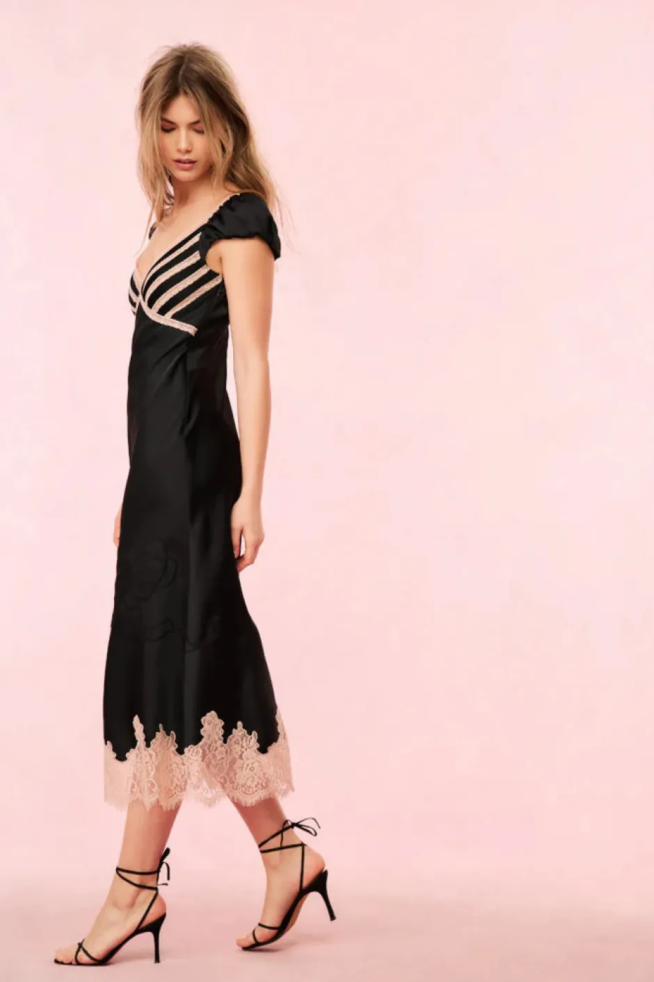 Sale - Brinkley Satin Midi Dress - Black Midi | Midi Dresses