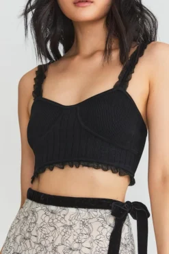 Discount - Dita Bustier - Black Crop Tops
