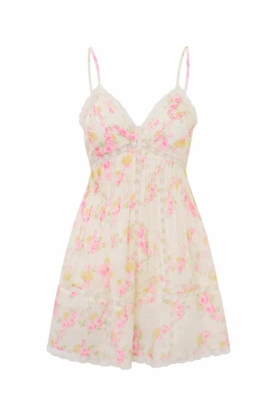 Sale - Docila Heritage Cotton Mini Dress - White Peach Mini Dresses | Dresses