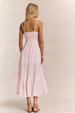 Fashion - Esilda Heritage Cotton Midi Dress - Pink Midi | Midi Dresses