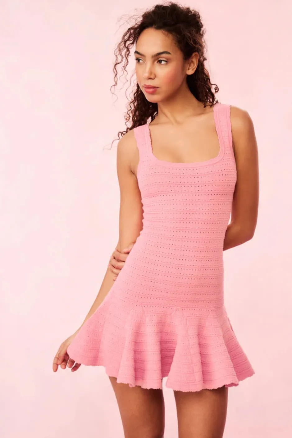 Sale - Maryanne Knit Mini Dress - Sunset Pink Mini Dresses | Dresses