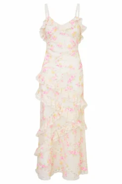 Fashion - Nocelle Dress - White Peach Long Dresses | Dresses
