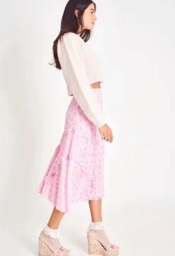 Discount - Porscha Midi Skirt - Rose Patch Long Skirts