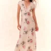 Best - Theodore Printed Maxi Dress - French Ivory Dresses | Long Dresses