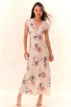 Best - Theodore Printed Maxi Dress - French Ivory Dresses | Long Dresses