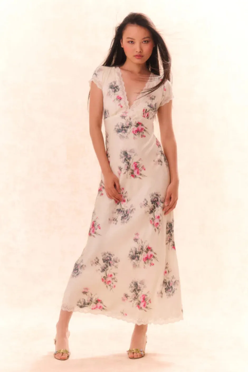 Best - Theodore Printed Maxi Dress - French Ivory Dresses | Long Dresses