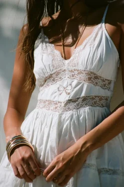 Fashion - Zima Cotton Lace Bow Mini Dress - Optic White Mini Dresses | Dresses