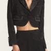 Hot - Zubin Crop Blazer - Black Blazers
