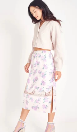 Clearance Loveshackfncy - Fayette Midi Skirt - Mauve Rose Long Skirts