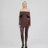 Best - Leone Off The Shoulder Mini Dress - Brown Dresses | Mini Dresses