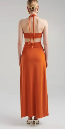 New - Migramah Dress - Orange Ochre Dresses | Long Dresses