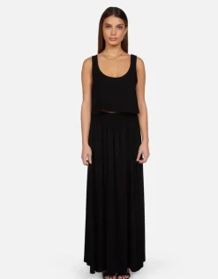 Clearance - Kenno Maxi Skirt - Black Long Skirts