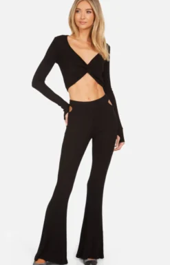 Clearance - Toddy Pant w/ Hip Cutout - Black Pants