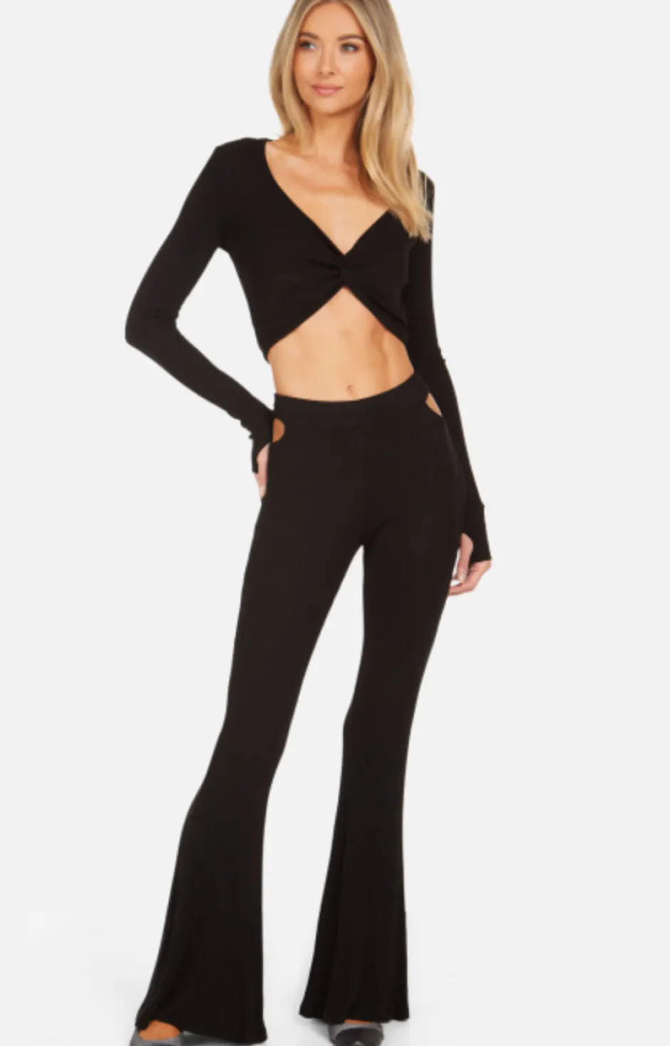 Clearance - Toddy Pant w/ Hip Cutout - Black Pants