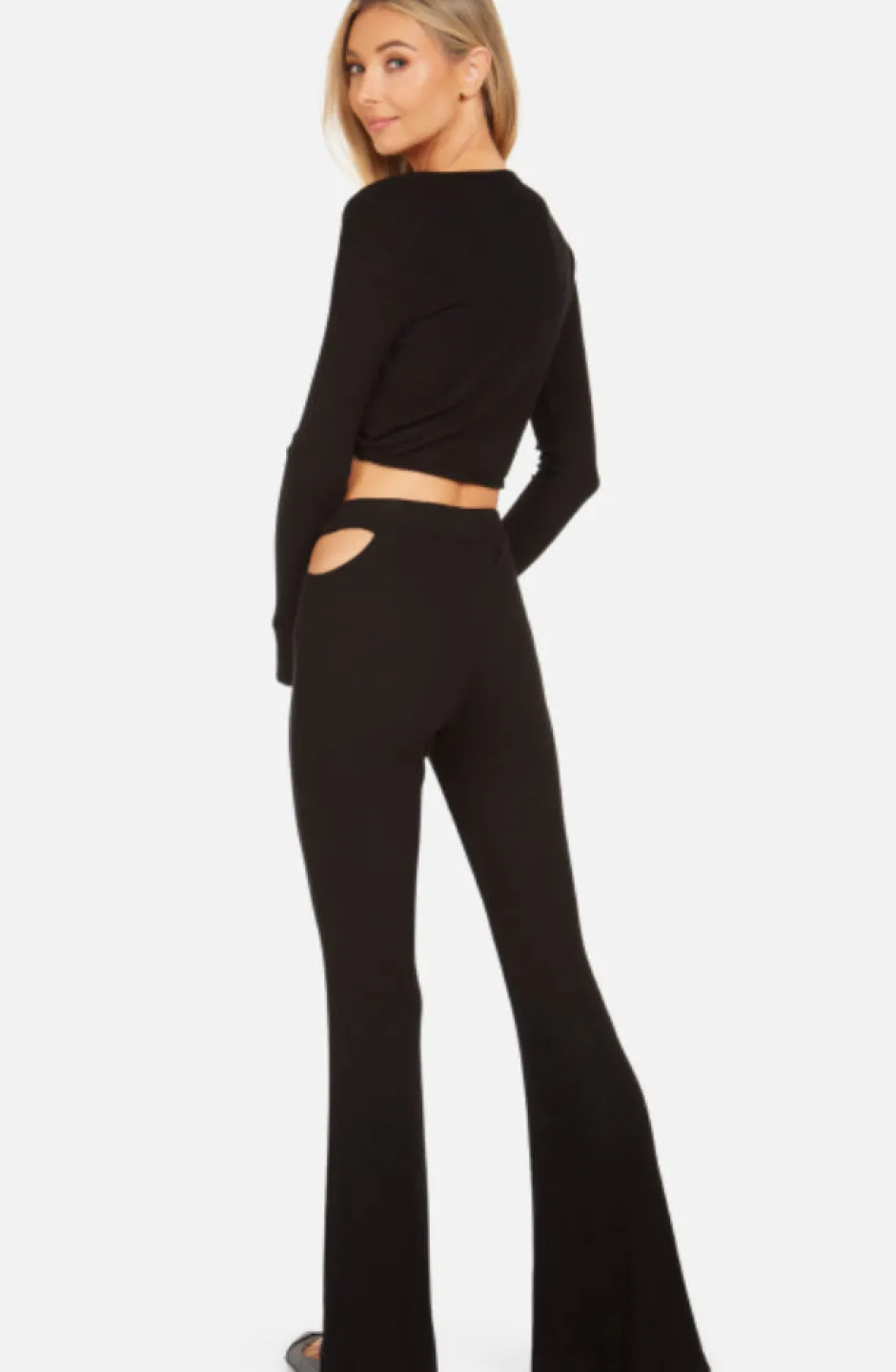 Clearance - Toddy Pant w/ Hip Cutout - Black Pants