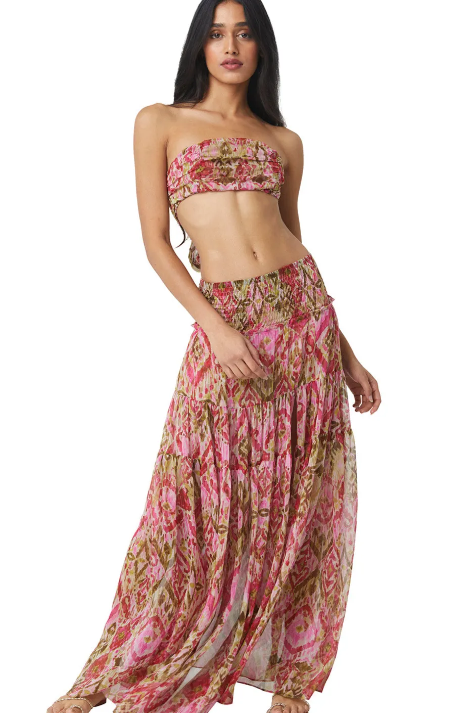 Sale - Banu Bandeau - Summer Ikat Crop Tops