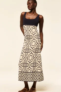 Online - Kalil Dress - Blue Mosaic Midi | Midi Dresses