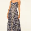 Online - Mila Dress - Blue Mosaic Midi | Midi Dresses