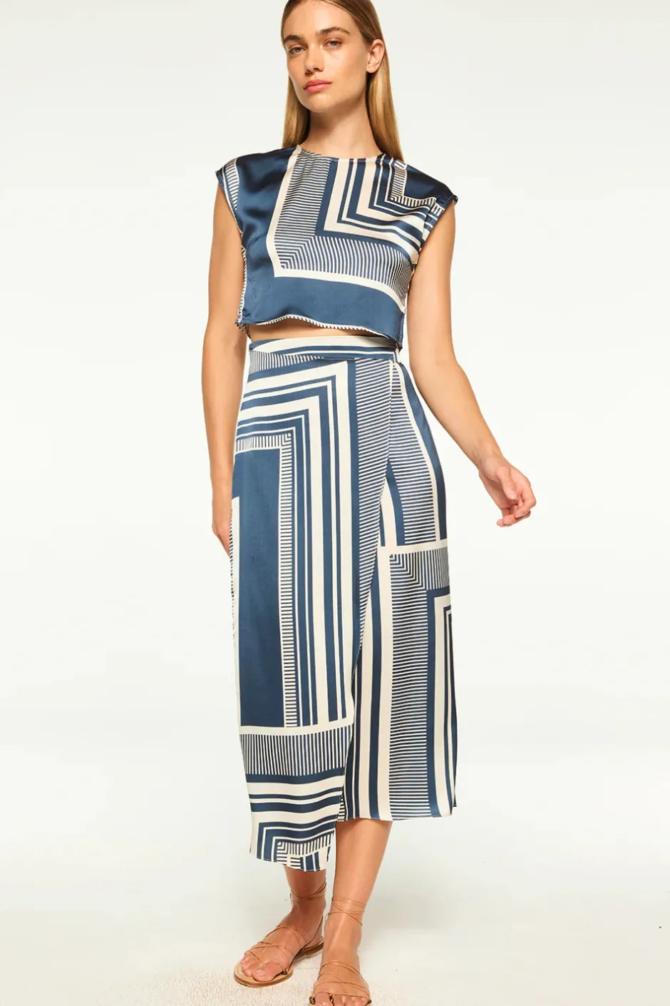 New - Nilla Skirt - Linear Geo Long Skirts
