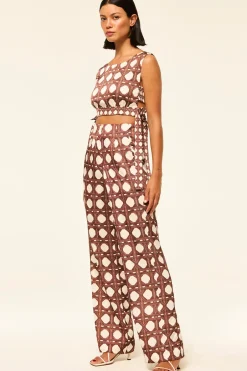 Clearance - Rita Pant - Choco Rattan Tile Pants