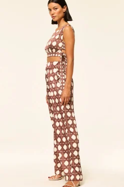 Clearance - Rita Pant - Choco Rattan Tile Pants