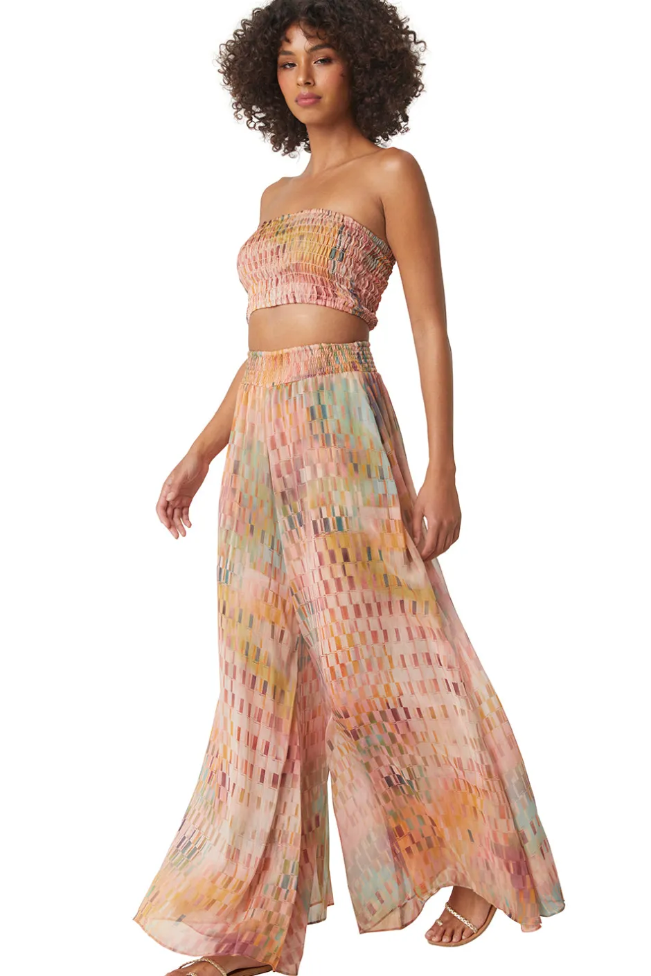 Outlet - Roksana Bandeau - Disco Matrix Crop Tops