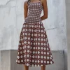 Hot - Roxie Dress - Choco Rattan Pop Mix Midi | Midi Dresses