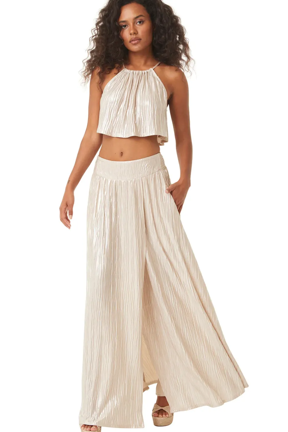 Clearance - Saana Top - Mother of Pearl Crop Tops