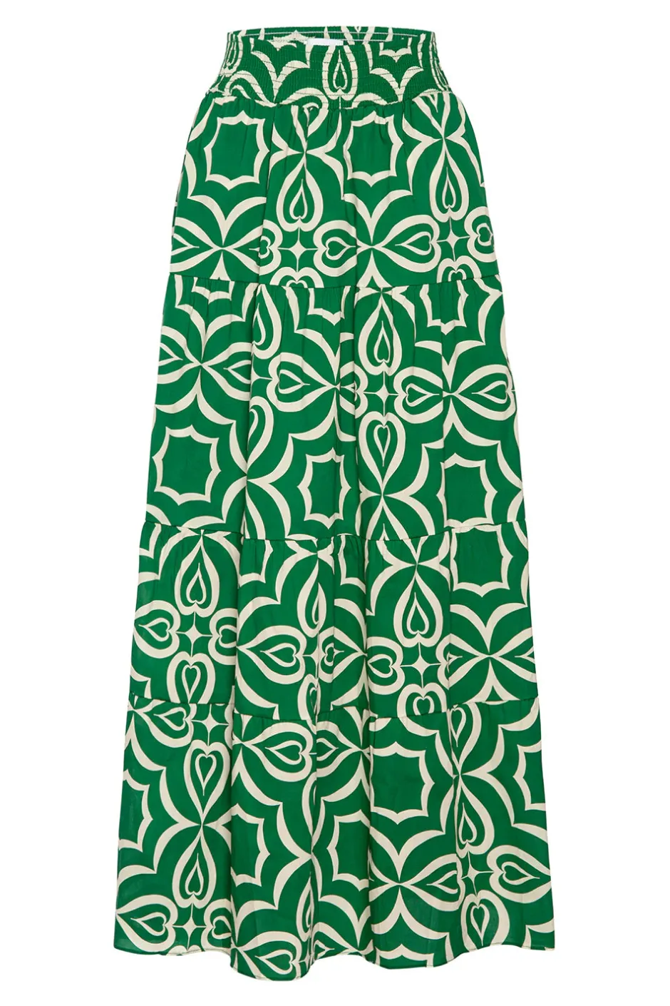 Outlet - Yelena Skirt - Green Mosaic Long Skirts
