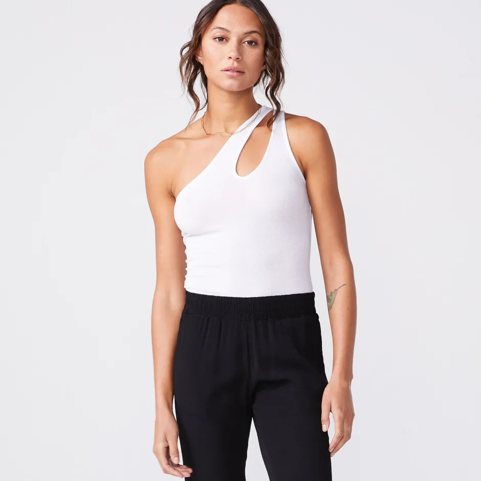 Discount - Cutout One Shoulder Bodysuit In Multiple Colors Bodysuits