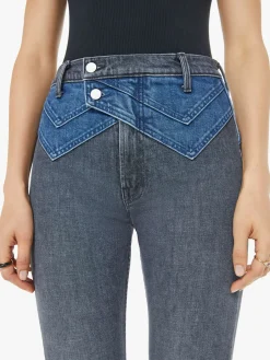Sale - The Double Rocky Rider Nerdy - Black And Blue Flare | High-Rise