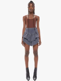 Outlet - The Ruffle Mini Skirt - Digging Up Dirt Denim | All Denim