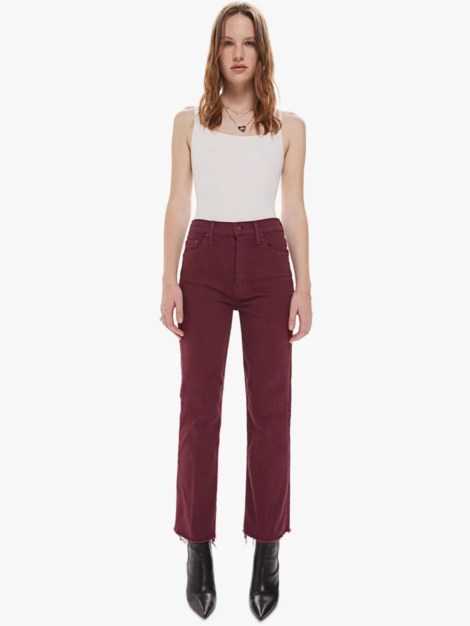 Clearance - The Tripper Ankle Fray - Burgandy Denim | All Denim