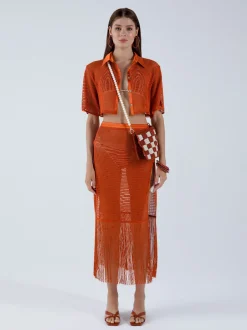 Fashion - Camelia Maxi Skirt - Gold Flame Coverups | Long Skirts