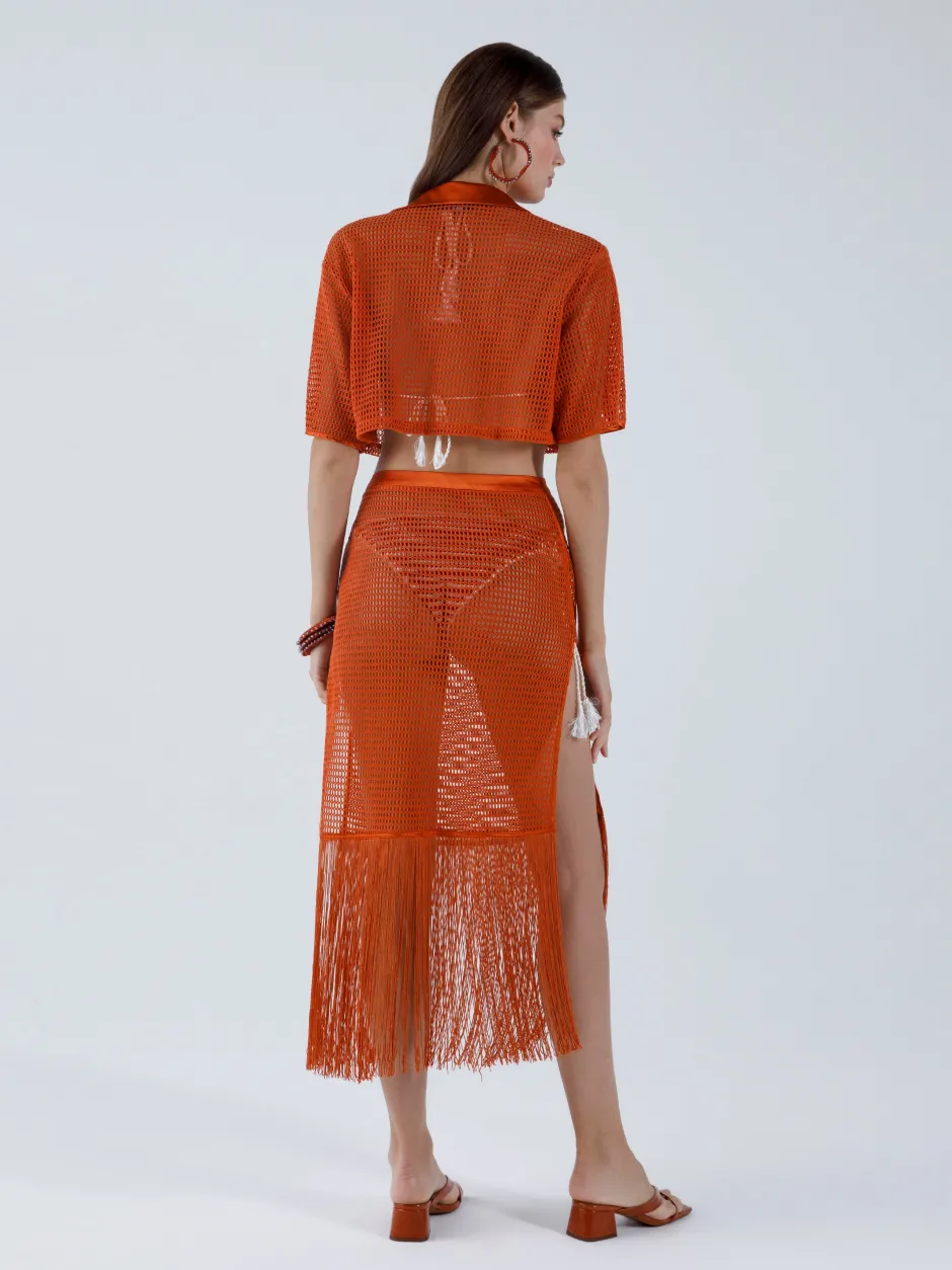 Fashion - Camelia Maxi Skirt - Gold Flame Coverups | Long Skirts
