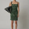 Sale - Adie Printed Mesh Jersey Dress - Cheetah Green Mini Dresses | Animal Print